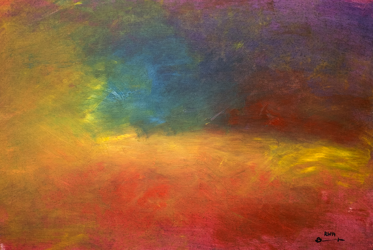 Abstraktes expressives Ölbild von Raphael Walenta aus dem Jahr 2014. Besuchen sie meine Webseite unter https://www.michelangelo.at.