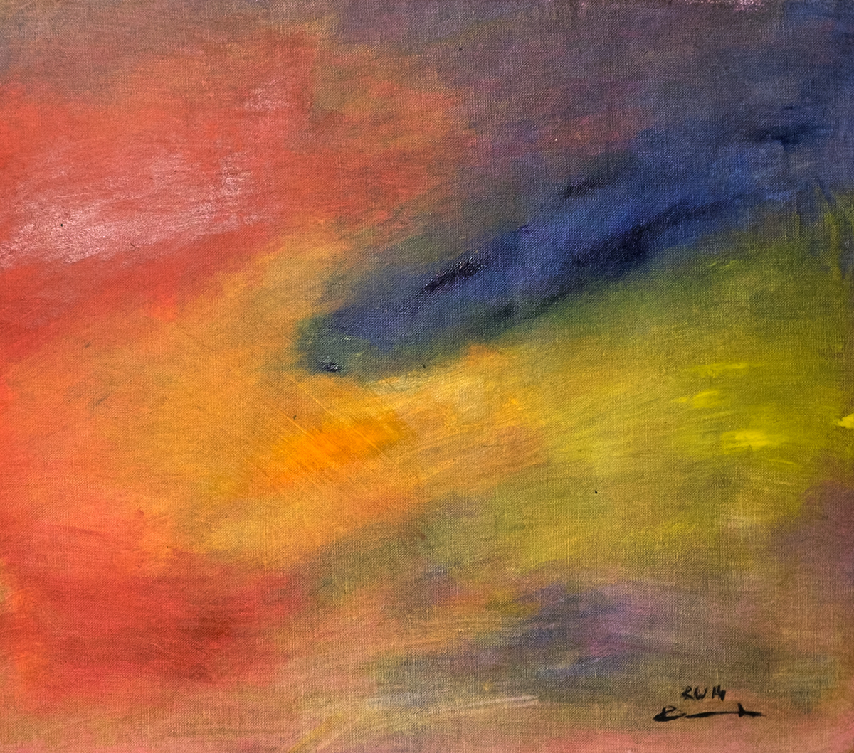 Abstraktes expressives Ölbild von Raphael Walenta aus dem Jahr 2014. Besuchen sie meine Webseite unter https://www.michelangelo.at.